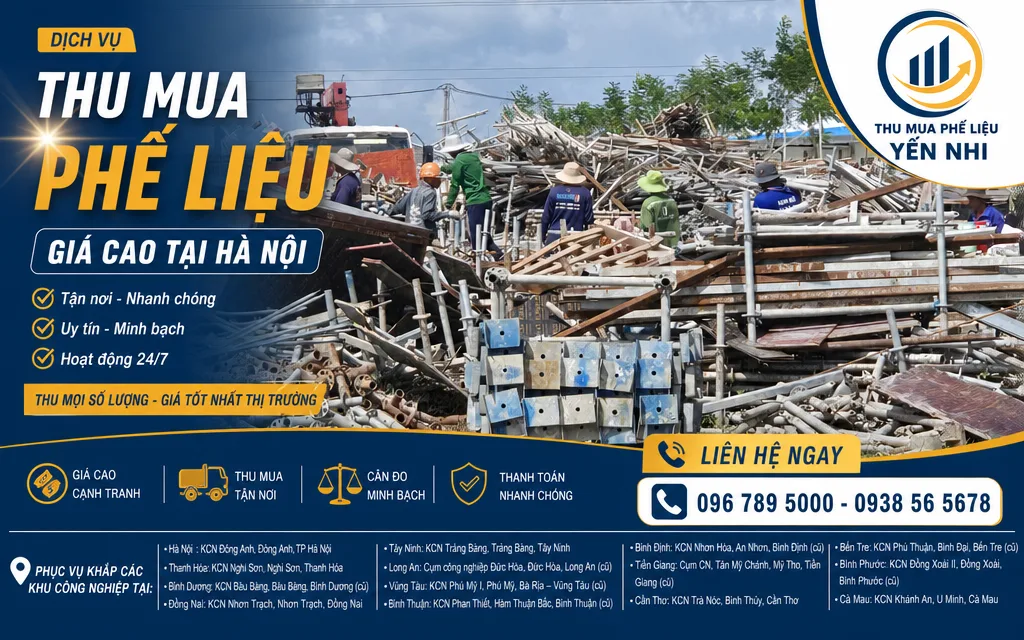 Đội ngũ thu mua phế liệu vận chuyển tận nơi bằng xe chuyên dụng
