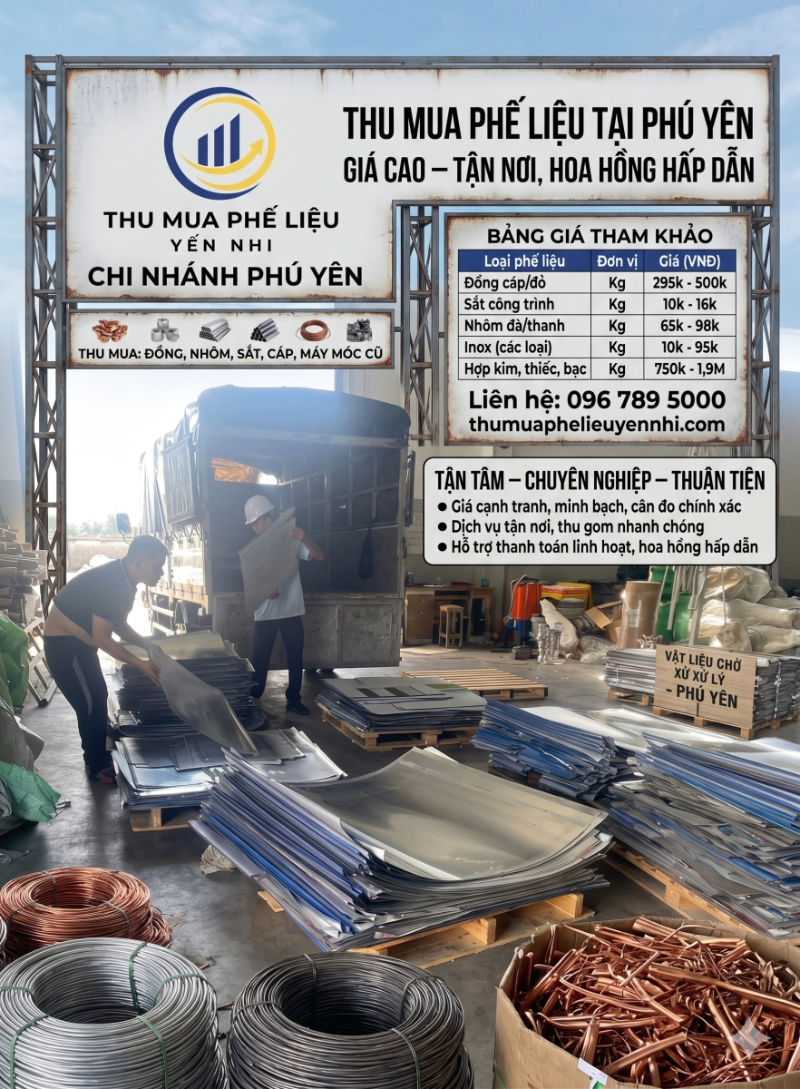 Thu Mua Phế Liệu Tại Phú Yên Giá Cao – Tận Nơi, Hoa Hồng Hấp Dẫn