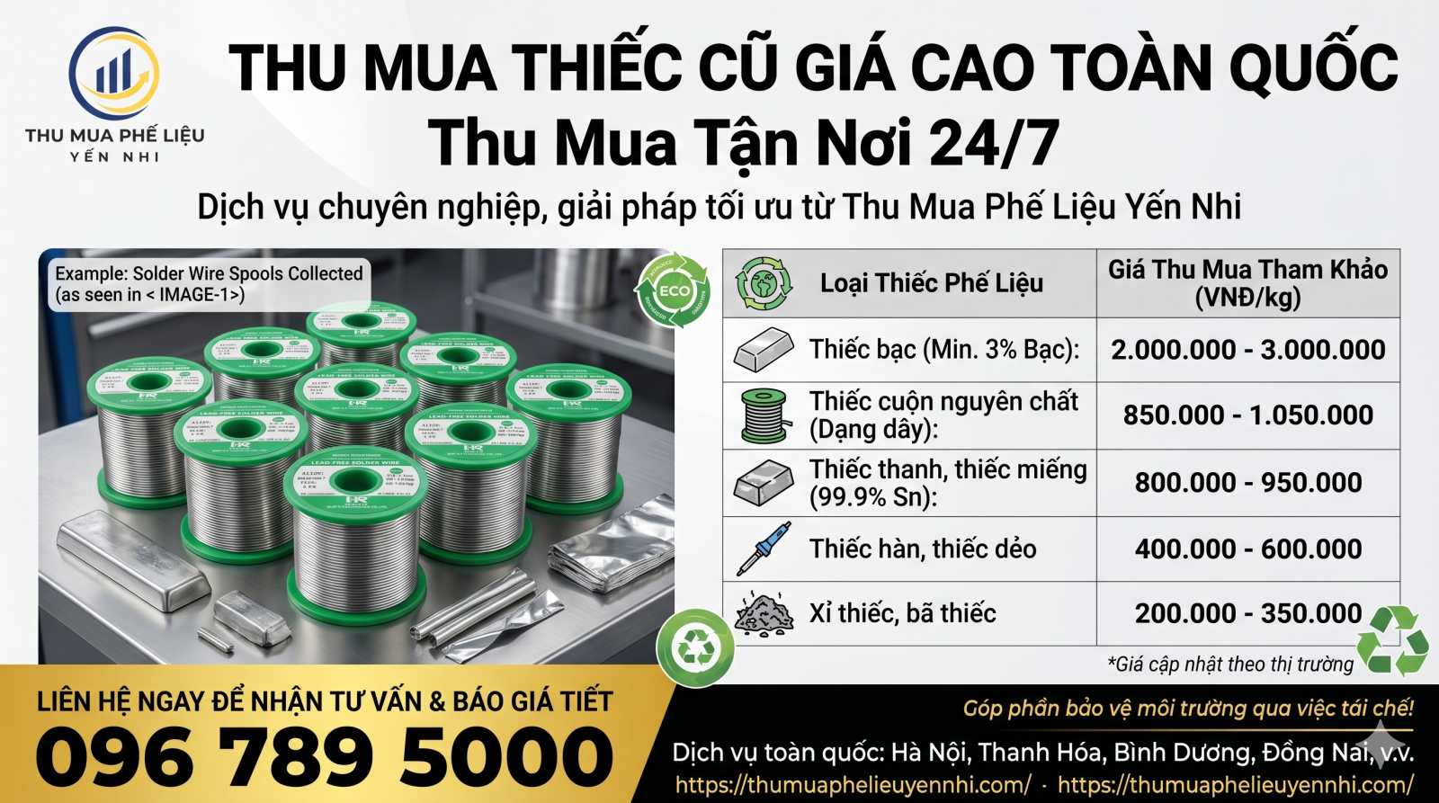 Thu mua thiếc cũ giá cao