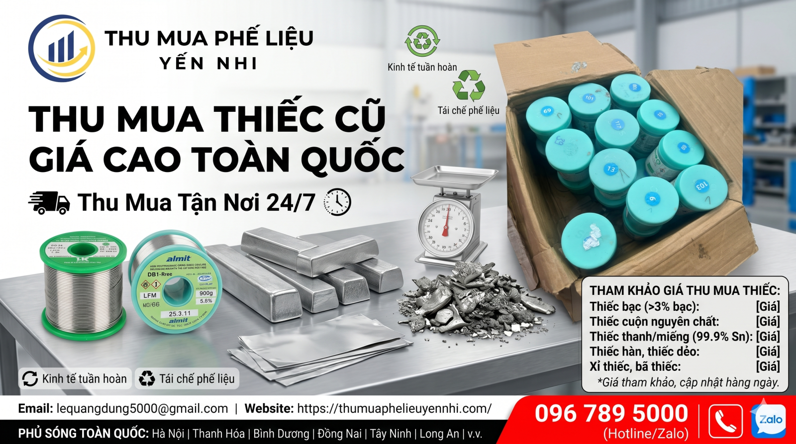 Thu mua thiếc giá cao tại Hà Nội